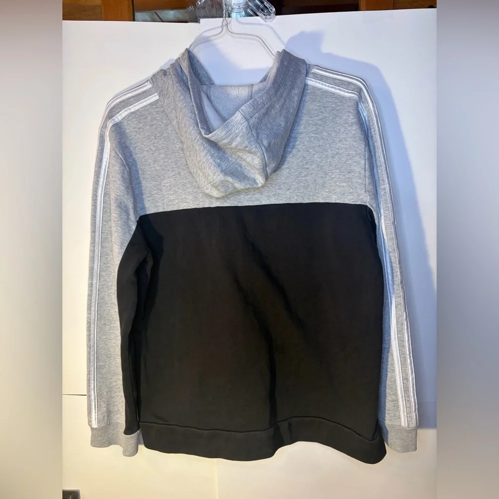 Adidas Jrs XL Black and Gray Hoodie Sweater - Picture 4 of 8